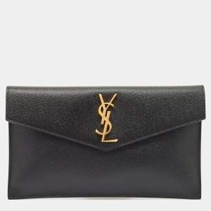 Saint Laurent Black Leather Uptown Pouch