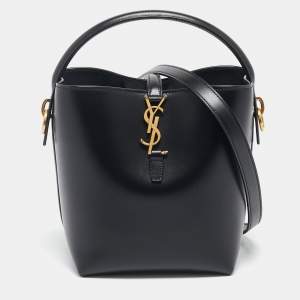 Saint Laurent Black Leather Small Le 37 Bucket Bag