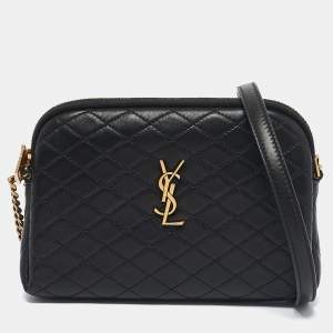 Saint Laurent Black Quilted Leather Gaby Crossbody Bag
