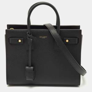 Pre Owned Saint Laurent Black Leather Baby Classic Sac De Jour Tote