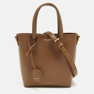 Pre Owned Saint Laurent Toy Mini Brown Leather Shopper Tote