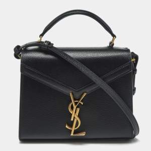مملوكة مسبقًا Saint Laurent Cassandra Mini Black Leather Top Handle Bag