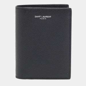 Pre Owned Saint Laurent Black Leather Bifold Wallet