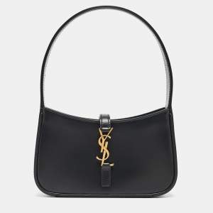 Saint Laurent Black Leather Mini LE 5 À 7 Shoulder Bag