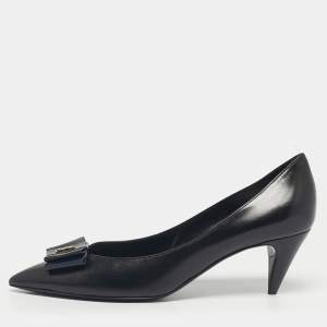 Pre Owned Saint Laurent Black Lizard Leather Anai Pumps Size 39