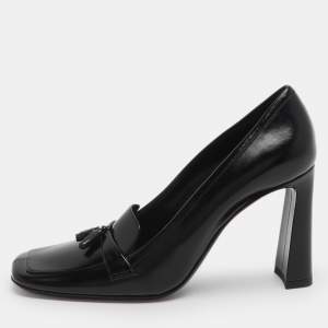 Pre Owned Saint Laurent Chloe 90 Tasseled Size 37 Black Leather Pumps