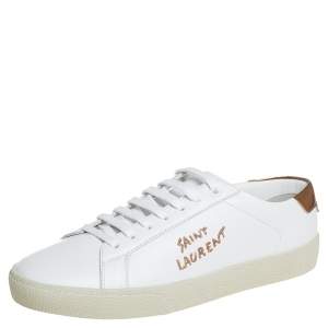 Pre Owned Saint Laurent White Leather Court Classic Sneakers Size 38