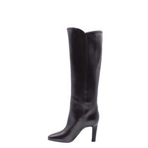 Saint Laurent Paris Black Leather Monogram Jane Boots Size EU 38