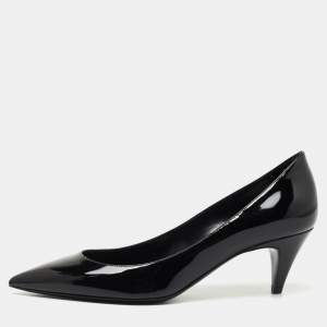 Saint Laurent Paris Black Patent Leather Anja Pumps Size 36