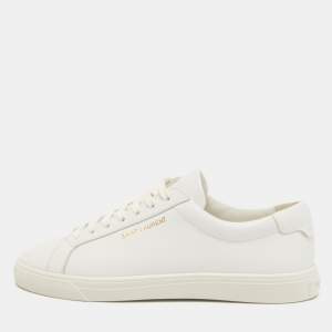 Saint Laurent Paris White Leather Andy Sneakers Size 37.5