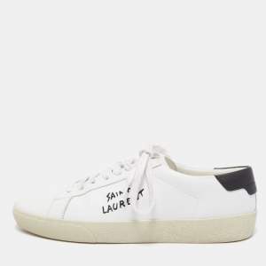 Pre Owned Saint Laurent White Leather Court Classic Sneaker Size 39