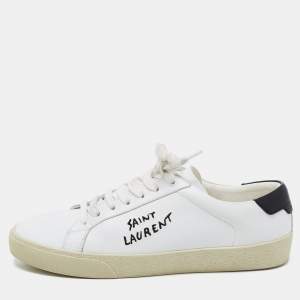 Pre Owned Saint Laurent White Leather Court Classic Sneakers Size 38