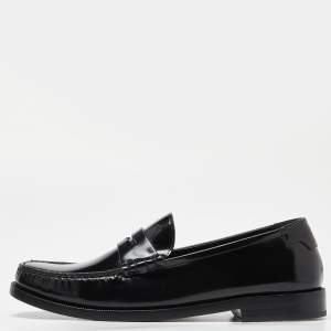 Saint Laurent Black Leather Penny Loafer Size 39.5