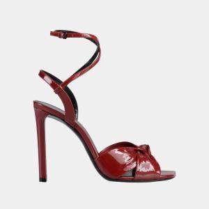Saint Laurent Patent Leather Open Toe Sandals 36