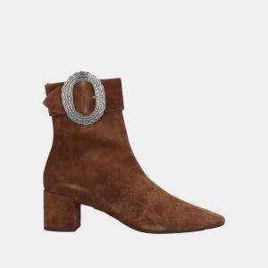 Saint Laurent Suede Buckle Detail Ankle Boots 40