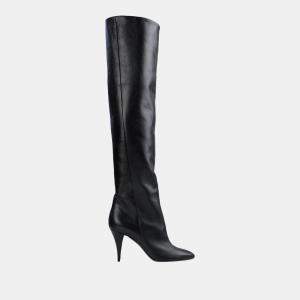 Saint Laurent Leather Knee Length Boots 37