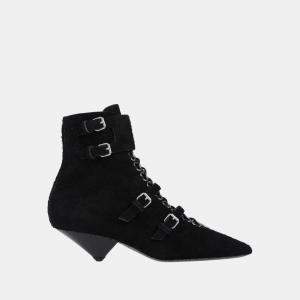 Saint Laurent Black Suede Ankle Boots 38