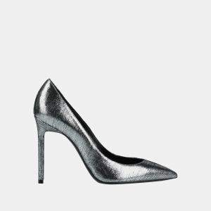 Saint Laurent Metallic Suede Anja Pumps 40