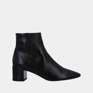 Saint Laurent Black Leather Ankle Boots Size 39