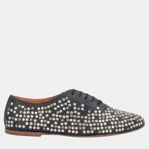 Saint Laurent Leather Studded Lace Up Sneakers Size 39