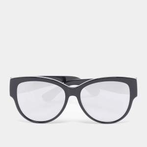 Saint Laurent Black/Grey Mirrored SLM3 Cat-Eye Sunglasses
