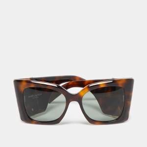 مملوكة مسبقًا Saint Laurent Tortoise Brown SLM119 Blaze Butterfly Sunglasses