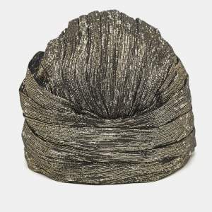 Saint Laurent Metallic Lurex Silk Blend Knotted Turban S