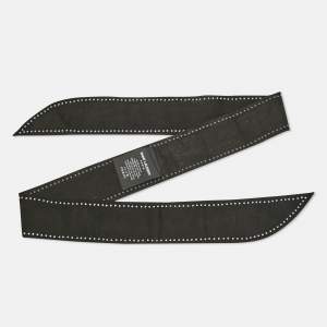 Saint Laurent Black Studded Suede Bandeau Scarf 