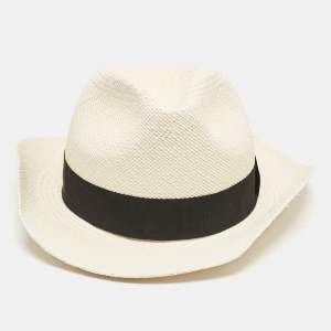 Saint Laurent Beige Straw Hat