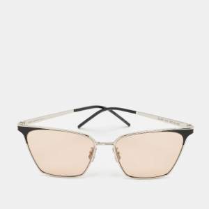 Saint Laurent Silver/Peach SL429 New Wave Square Sunglasses