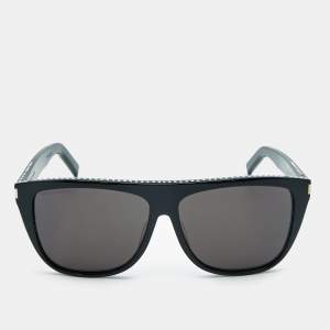 Saint Laurent Black SL1 022 Flattop Square Sunglasses
