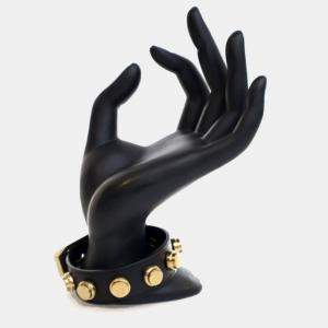 Pre Owned Saint Laurent Calfskin De Force Studded Bracelet