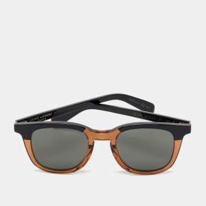Pre Owned Saint Laurent Black/Brown SL 143 003 Frame Square Sunglasses