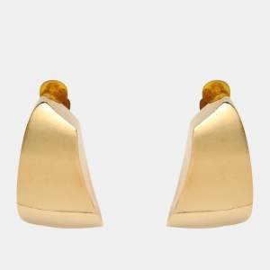 Pre Owned Saint Laurent Gold Tone Metal Comet Clip On Earrings