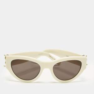 مملوكة مسبقًا Saint Laurent Off White/Black SL M94 Frame Cat Eye Sunglasses