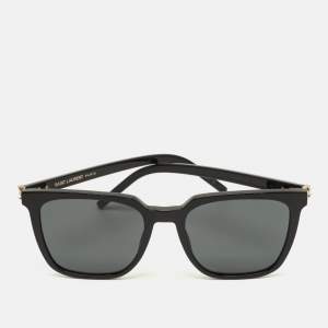 مملوكة مسبقًا Saint Laurent Black SL M146 Monogram Square Sunglasses