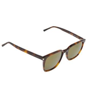 مملوكة مسبقًا Saint Laurent Paris Brown Havana/ Green SL93 Wayfarer Sunglasses