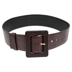 مملوكة مسبقًا Saint Laurent Brown Leather Waist Belt 85 CM