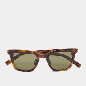 Saint Laurent Brown Tortoise Slim Cat Eye Sunglasses
