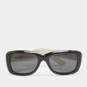 Saint Laurent Black/White Printed 2320/S Rectangular Sunglasses