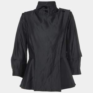 Yves Saint Laurent Vintage Black High Neck Collar Jacket M