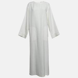 Saint Laurent White Linen Blend Long Tent Dress XL