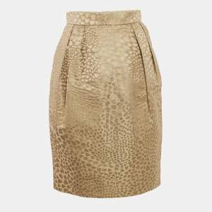 Saint Laurent Vintage Beige Jacquard Short Skirt M