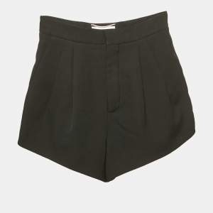 Saint Laurent Black Wool Pleated Shorts S