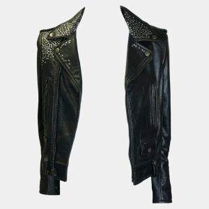 Saint Laurent Paris Black Studded Leather Biker Jacket
