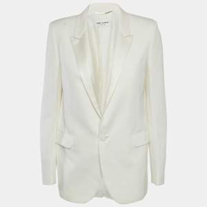 Saint Laurent Off-White Wool Single Breasted Blazer M