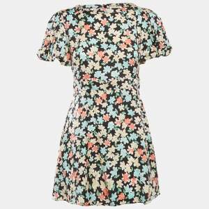 Saint Laurent Multicolor Floral Silk Mini Dress S