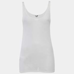 Saint Laurent Paris Cream Rib Knit Tank Top M