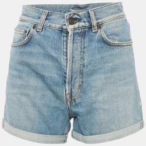 Saint Laurent Paris Blue Denim Shorts M Waist 28"