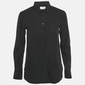 Pre Owned Saint Laurent Black Cotton Full Sleeve Shirt M 